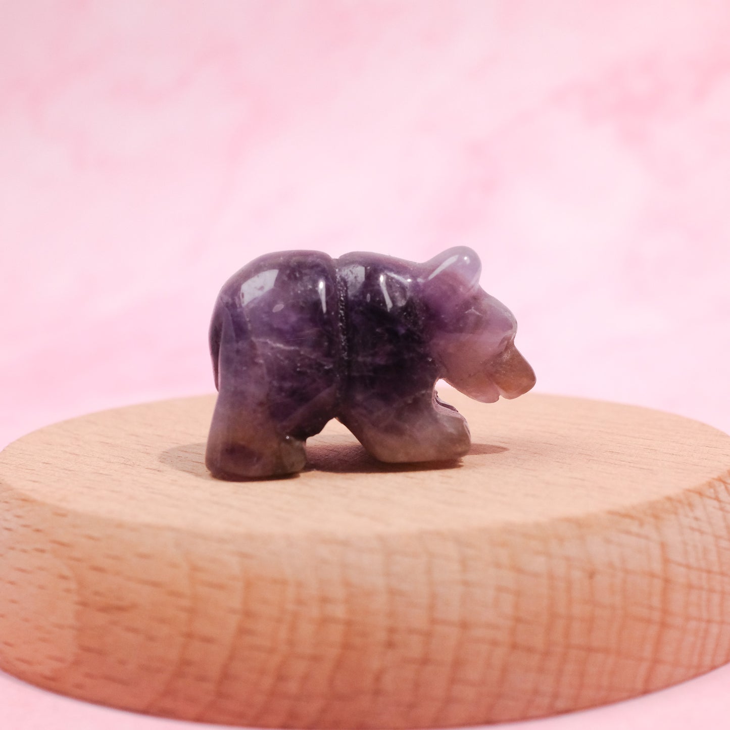 Chevron Amethyst Bear Carving