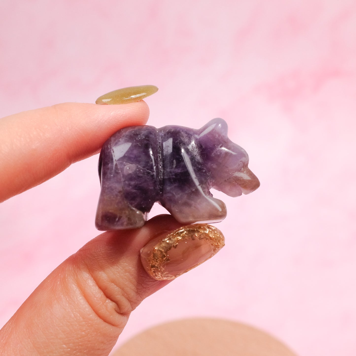 Chevron Amethyst Bear Carving