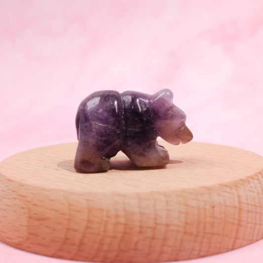 Chevron Amethyst Bear Carving