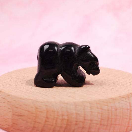 Black Obsidian Bear Carving