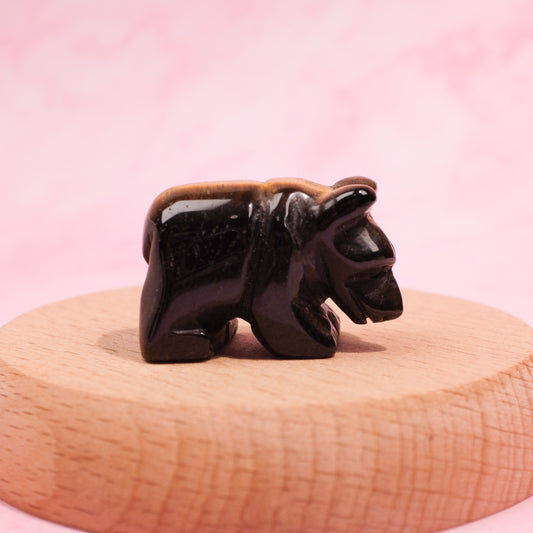 Tiger's Eye Bear Carving