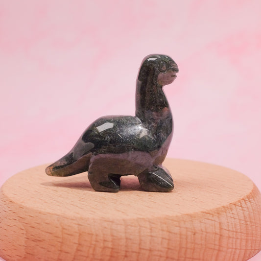 Moss Agate Crystal Dinosaur
