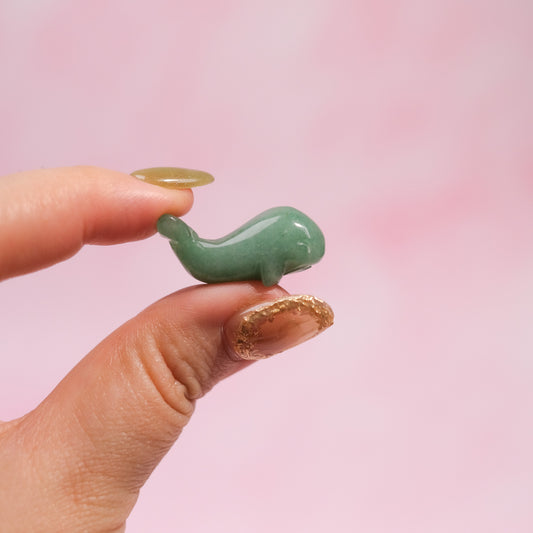 Green Aventurine Mini Whale Carving