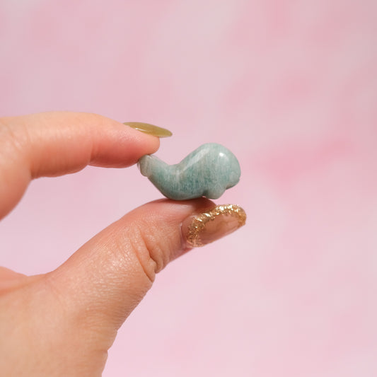 Amazonite Mini Whale Carving