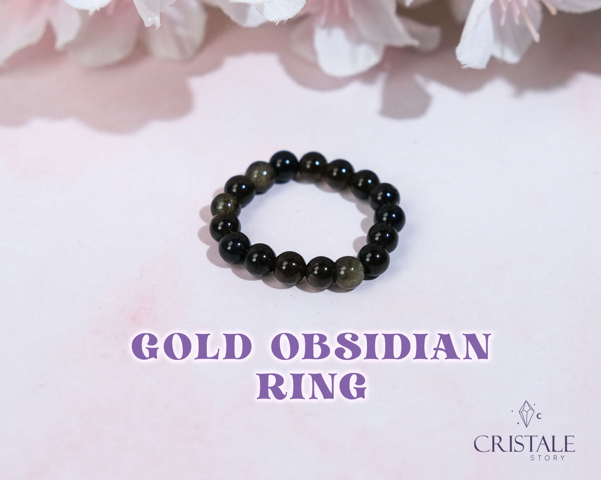 Osidian Rings Gold Obsidian Ring – CristaleStory